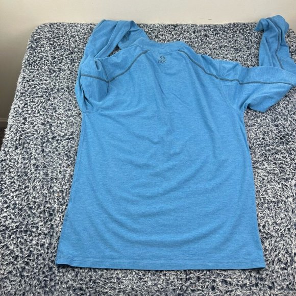 TASC 1/4 Zip Pullover Shirt Mens Small Blue Bamboo Lightweight Stretch Mock Neck - Picture 8 of 8